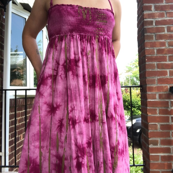 Pink Tie Dye Maxi Dress - Picture 3 of 4